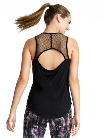 Good Karma Beatrix Tank Feminine Net Mesh Open Back Cool High Performance Workout Women Clothing