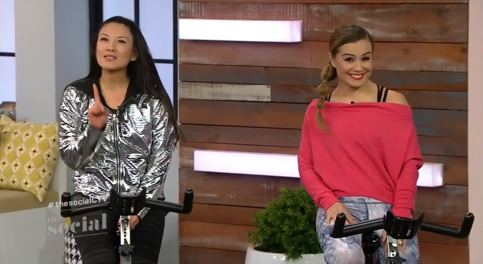 Melissa Grelo spinning in Karma gear on CTV's The Social, March 1st, 2017 